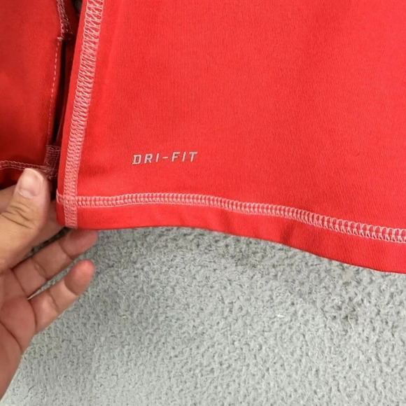 Nike sweatshirt womens large red‎ 1/2 zip dri fit pro swoosh logo gym athleisure - Picture 2 of 10